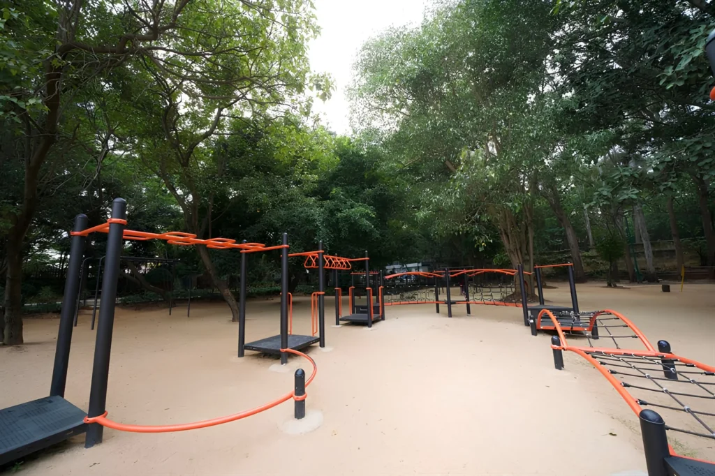 Public park at Sankey Tank Bangalore with playground and recreation facilities