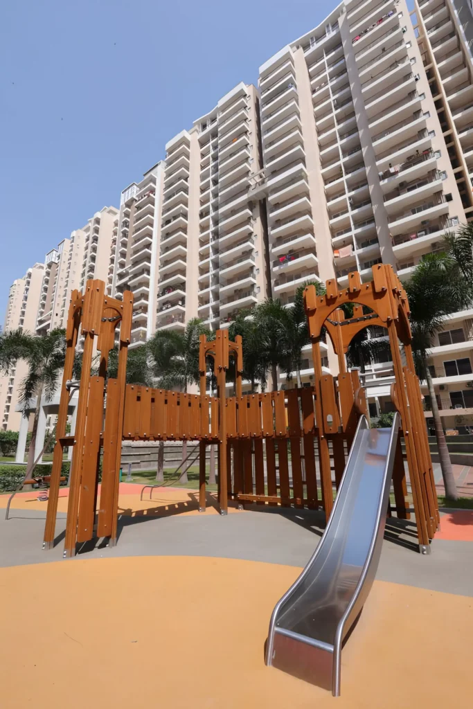 Residential kids play area at Ace Divino Greater Noida with safe outdoor equipment