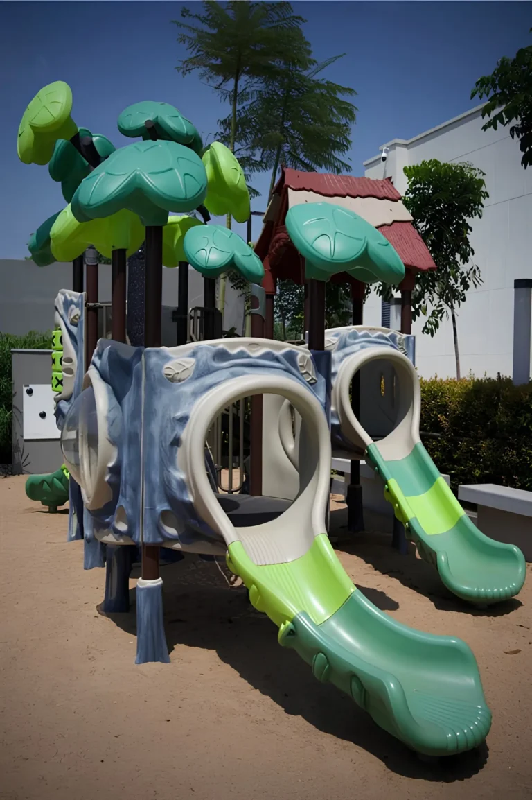 Outdoor playground and kids play area at Aparna Meadows Hyderabad with modern equipment