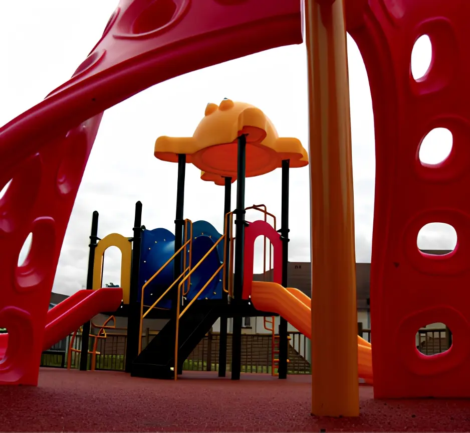 Outdoor playground and kids play area at Attainville France with modern play equipment