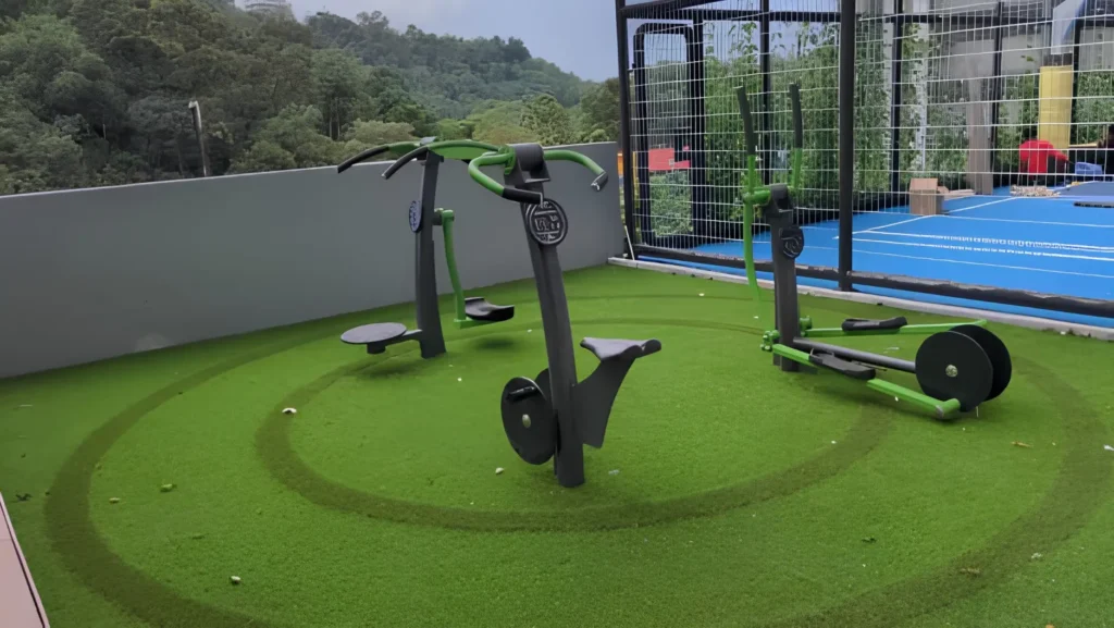 Outdoor fitness equipment at D'Cosmos Residences Kuala Lumpur for residents wellness